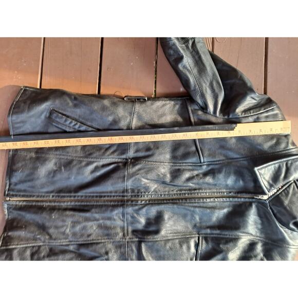 MENS PELLE STUDIO THINSULATE INSULATION SIZE Medium LEATHER BLACK JACKET WILSONS - Picture 5 of 5